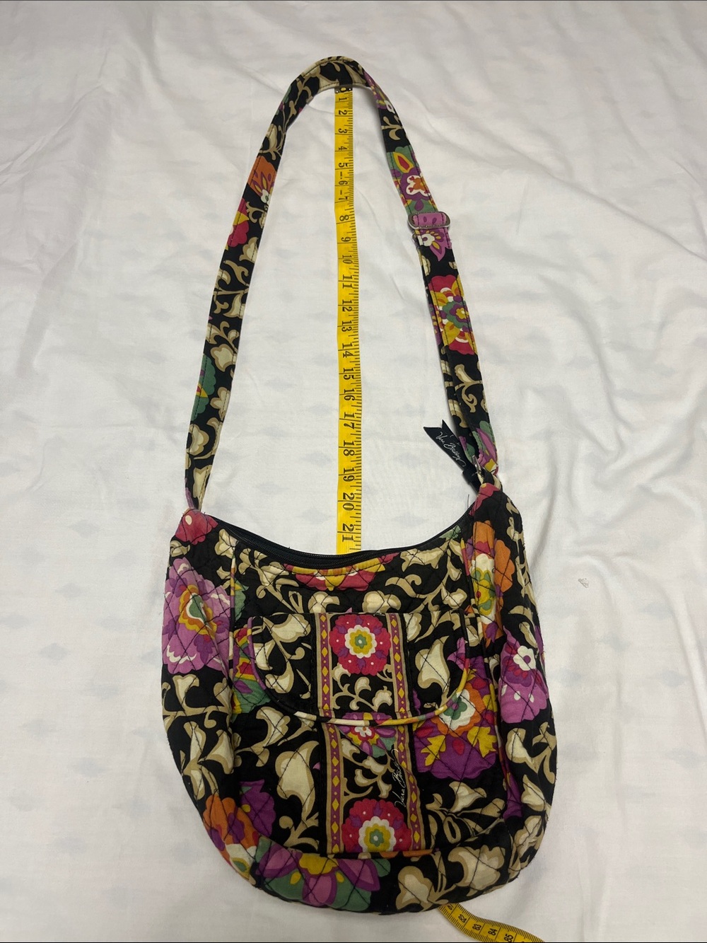 Vera Bradley Black and Pink Floral Crossbody Bag